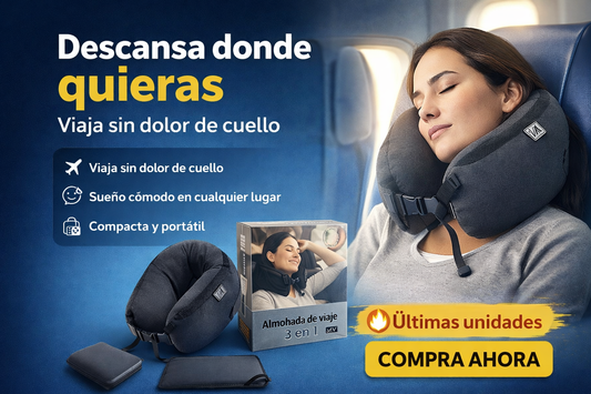 Almohada de Viaje 3 en 1 Ergonómica Multifunción